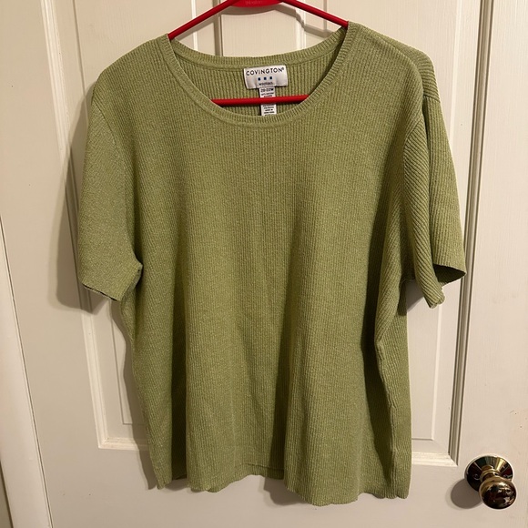 Covington Sage Green Short Sleeve Sweater, Size 20/22, like new - Picture 1 of 6